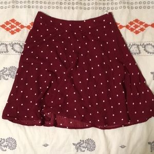 Red skirt with white polka dots
